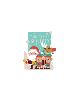 Christmas Squad Echipa de Crăciun model negru pe tricou