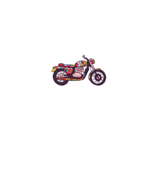 Motociclist Hippi model negru pe tricou