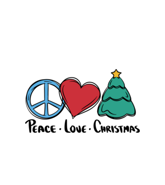 Peace Love Crăciun model alb pe tricou