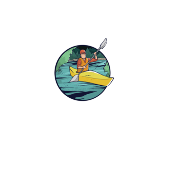 Caiac-canoe model negru pe tricou