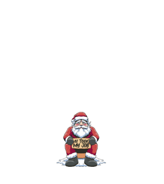 AI took my job Santa model alb pe tricou