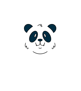 Cap de panda model alb pe tricou
