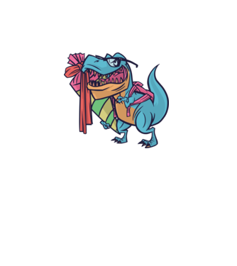 Elev T-rex model alb pe tricou