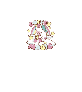 Cafea Magică Unicorn model negru pe tricou