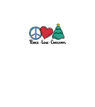 Peace Love Crăciun model alb/roșu pe tricou