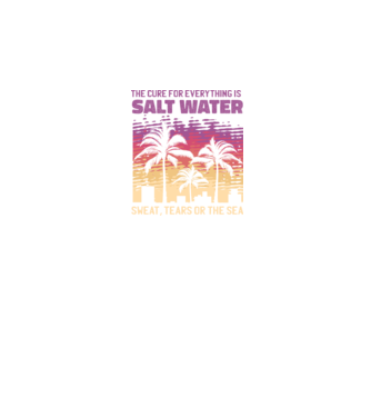 Retro Sunset - Apa sărată este leac pentru orice model negru pe tricou