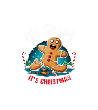 Oh snap! It's christmas Negru model alb pe tricou