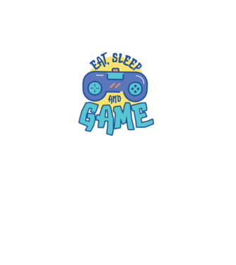 Eat Sleep and Game model alb pe tricou