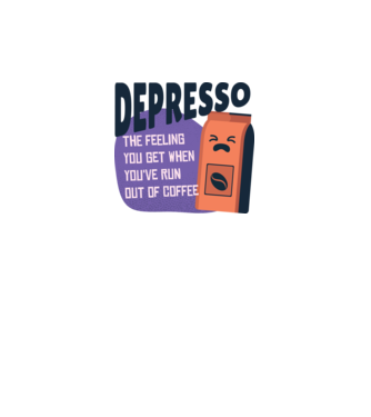 Depresso - Sentimentul când rămâi fără cafea model alb pe tricou