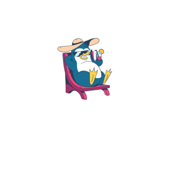 Pinguin cool stă la plajă la mare model gri/negru pe tricou