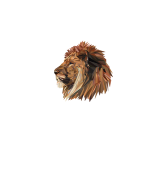 lion polygon model gri pe tricou