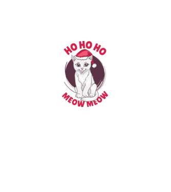 Ho Ho Ho Ho Ho Ho Ho Meow Meow Crăciun cu pisică model alb pe tricou