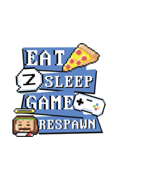 Eat, Sleep, Game respawn model alb pe tricou