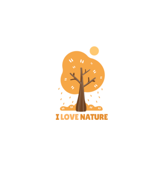 I Love Nature model negru pe tricou
