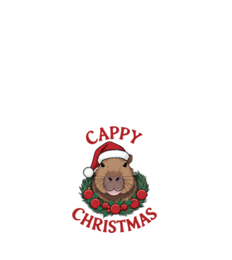 Cappy Christmas 2 model alb pe tricou