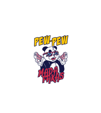 Pew Pew Pew Madafakas Panda model turcoaz pe tricou
