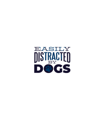 Easily Distracted By Dogs Tricou cu Câine amuzant model alb/roșu pe tricou
