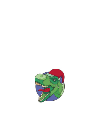 T-rex Santa model alb pe tricou