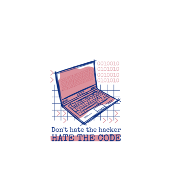 Nu urî hackerul, urăște codul model alb pe tricou