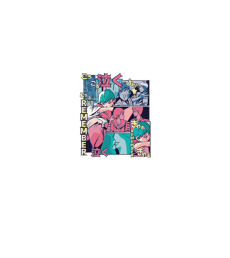 Anime Vaporwave benzi desenate model alb pe tricou