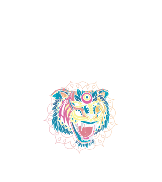 Tigru Mandala model negru pe tricou