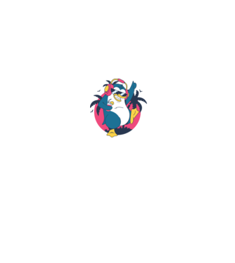 Pinguin de Petrecere model gri pe tricou