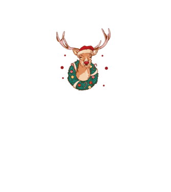 Oh deer, Christmas is here model negru pe tricou