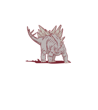 Stegosaurus dinozaur model turcoaz pe tricou