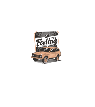 Mașină Retro anii 70 Lada Niva model gri pe tricou