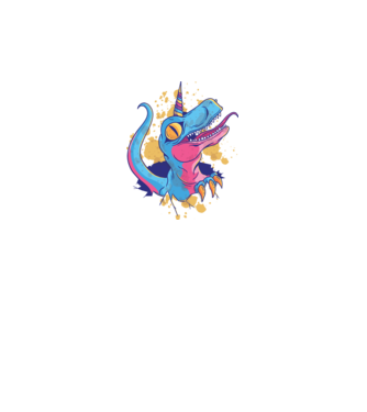 Unicornsaurus - Dinozaur Unicorn model negru pe tricou