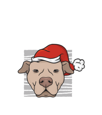Pitbull de Crăciun model negru pe tricou