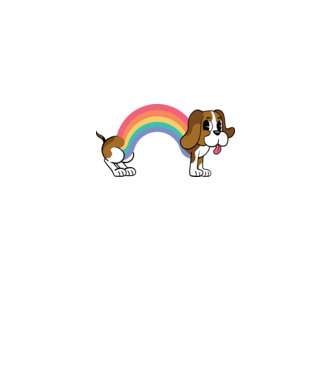 Beagle curcubeu model roz deschis pe tricou