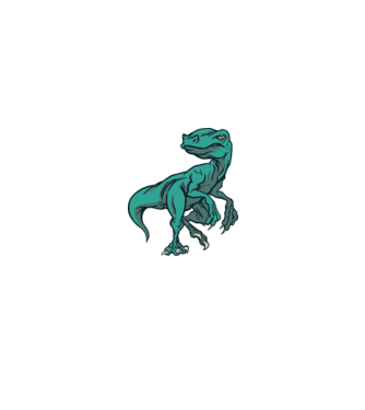 Dinozaur Raptor model alb/roșu pe tricou