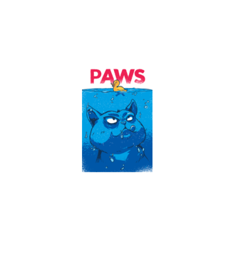 Paws Pisică la atac model negru pe tricou