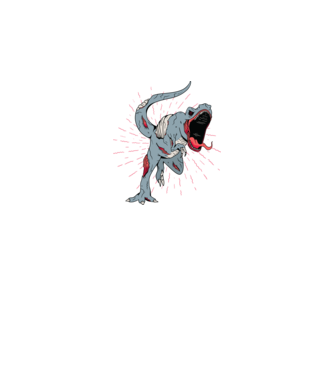 T-rex Zombie model alb pe tricou