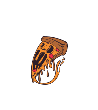 Pizza Horror model verde de măr pe tricou
