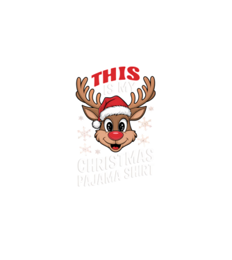 Christmas Pajama Reindeer Negru model negru pe tricou