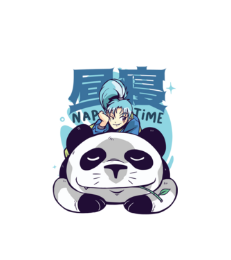 Anime Panda relaxare model alb pe tricou