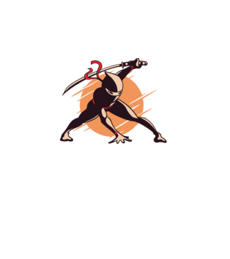 Ninja model alb pe tricou