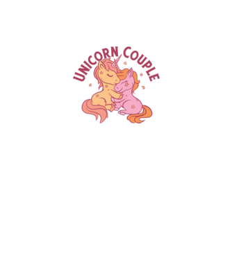Pereche Unicorn model alb pe tricou