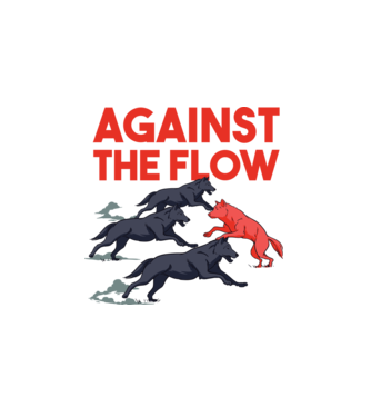 Against the flow - Împotriva curentului model alb pe tricou