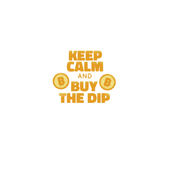 Keep calm and buy the dip Bitcoin model negru pe tricou