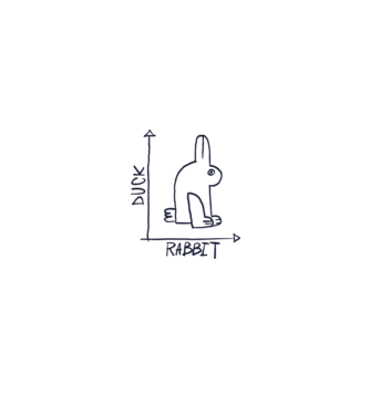 Rabbit vs Duck - Iepure sau Rață model alb/roșu pe tricou