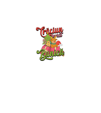 CRĂCIUN FERICIT BUNICĂ model negru pe tricou