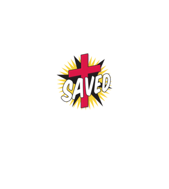 Saved Isus Cruce model alb pe tricou