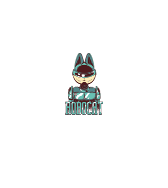 Robocat - Pisică Robot model alb pe tricou