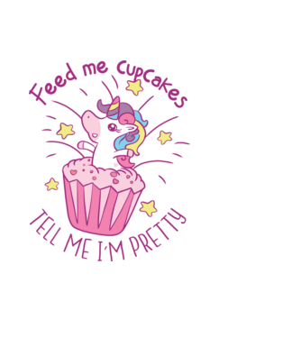 Unicorn Muffin model albastru deschis pe tricou