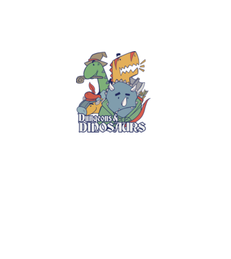 Dungeons and Dinosaurs model turcoaz pe tricou