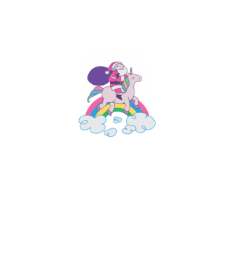 Moș Crăciun Unicorn model negru pe tricou