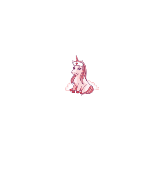 Îngrijitor unicorn model alb/roșu pe tricou